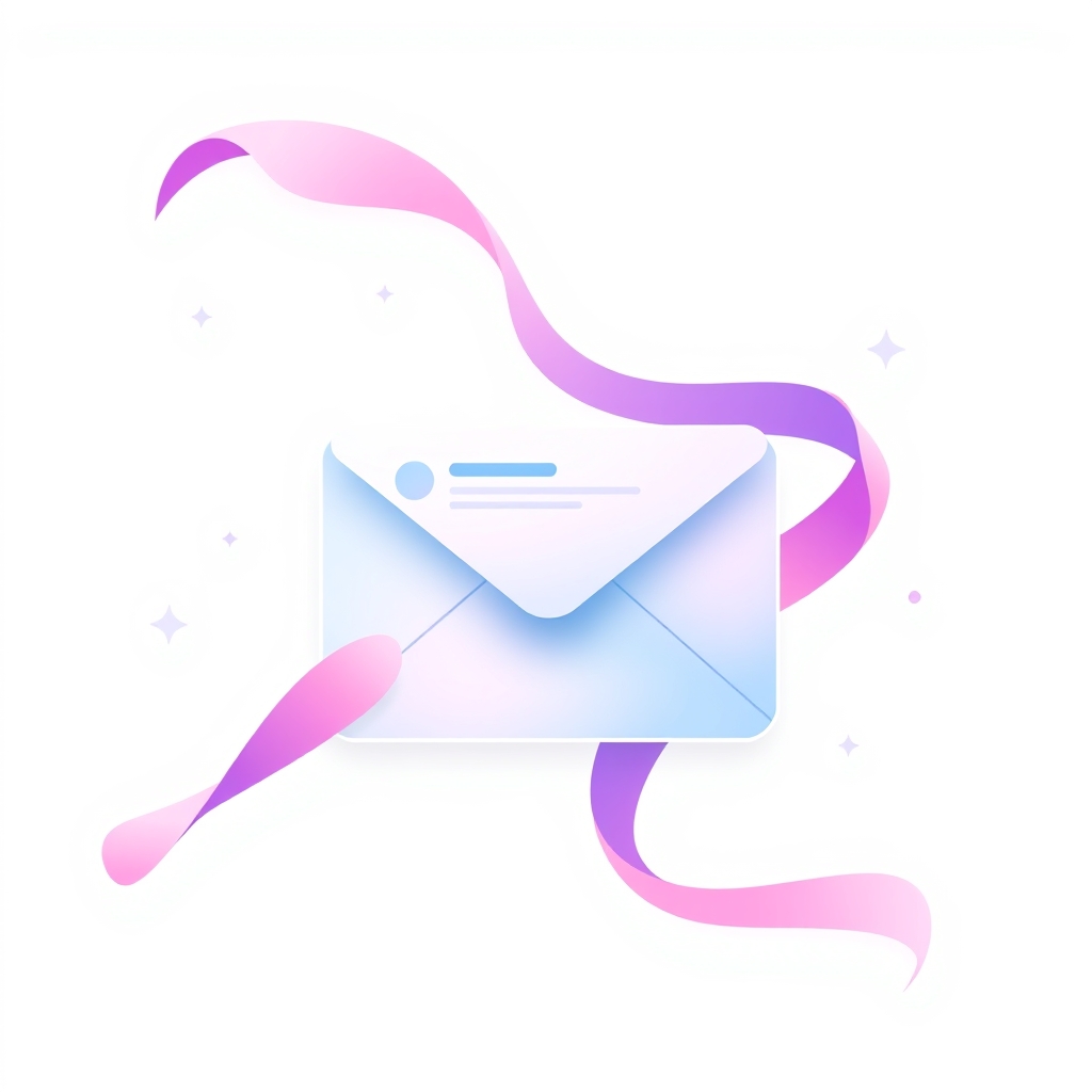 An abstract illustration of a business email inbox, with a professional-looking design and a range of features and tools.