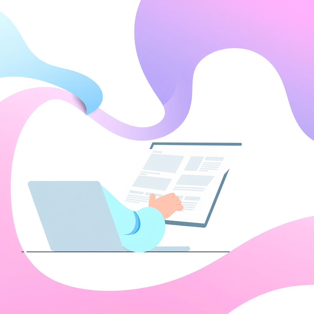 An abstract illustration of a person comparing website plans on a laptop