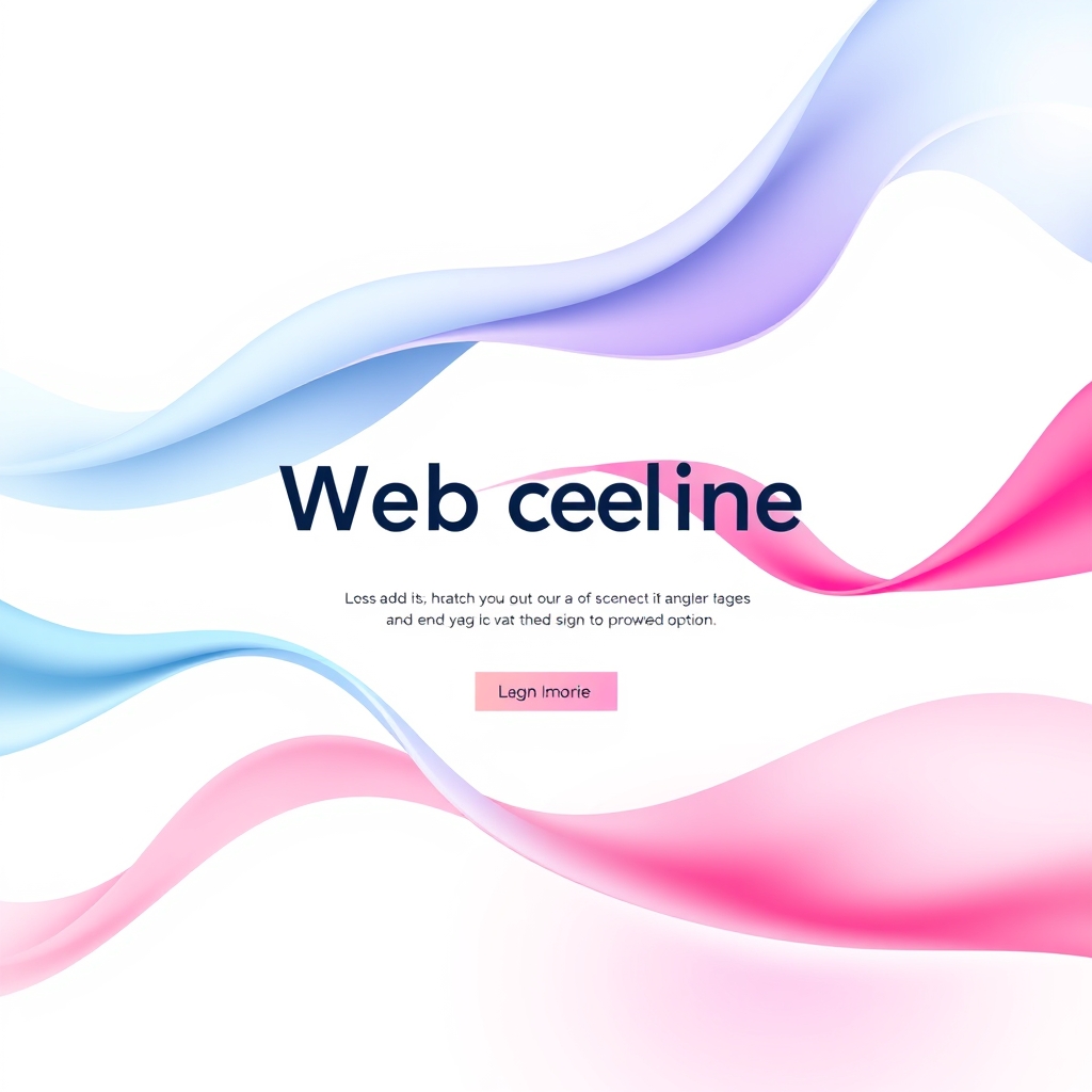 An abstract illustration of a website's homepage hero section, with a bold headline and a prominent call-to-action.