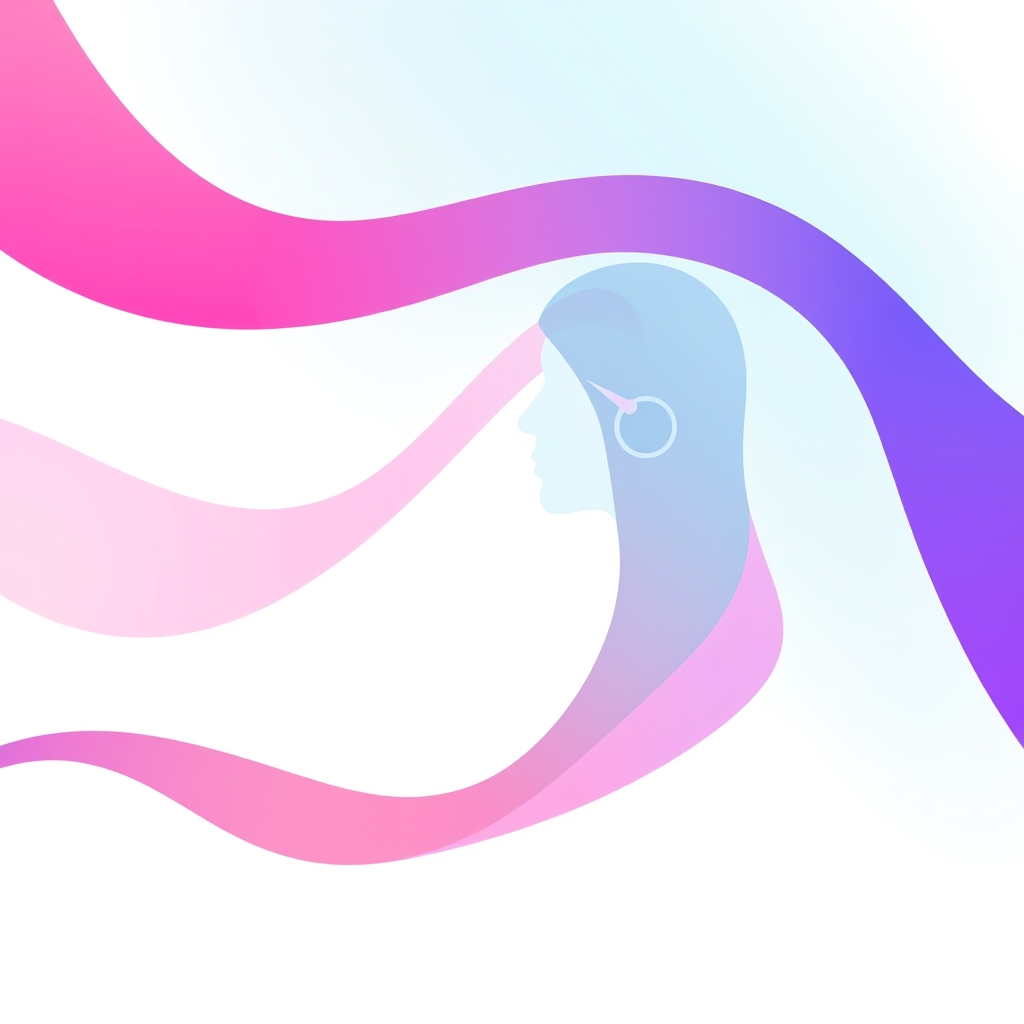 An abstract illustration of a person speaking to a voice assistant, with a gradient background and no text.