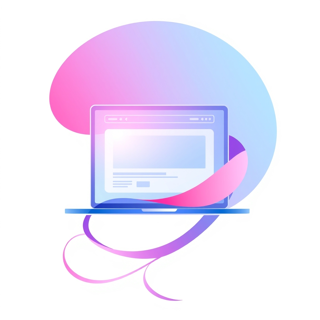 A gradient illustration of a website being backed up and restored