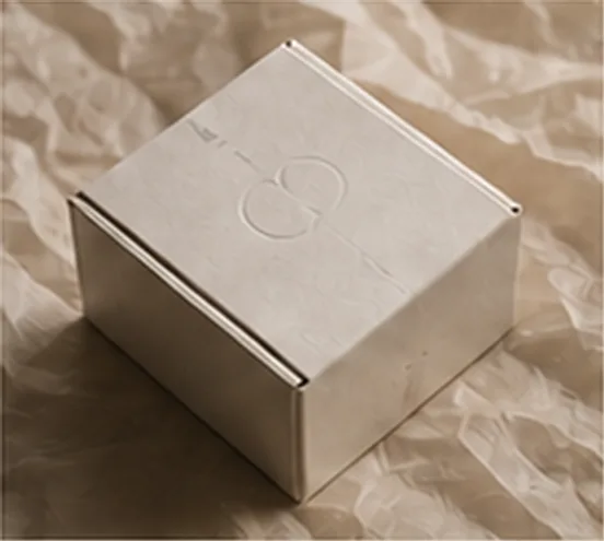 Atlas Coffee, debossed kraft shipping box on crumpled paper