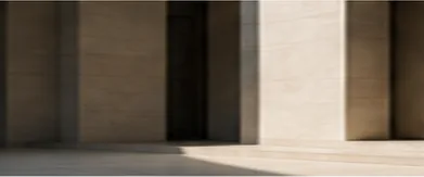 Stone columns of a classical civic building in afternoon light